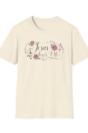 Jesus Loves Me Floral T-Shirt - Feminine Christian Tee - Soft Cotton Faith Top