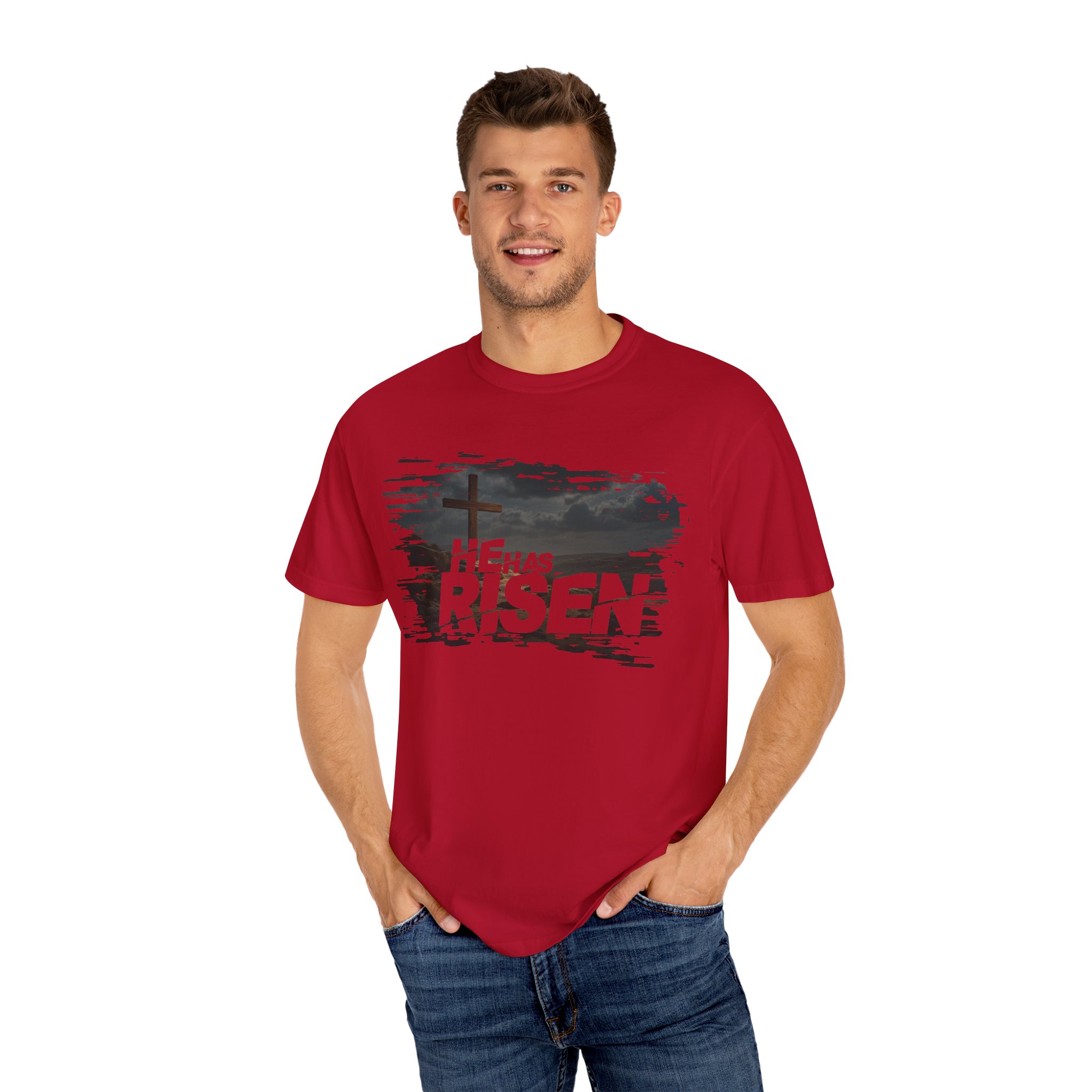He Has Risen Matthew 28:6 v2 - Inspirational Unisex Christian T-Shirt by Love316 - Image 56