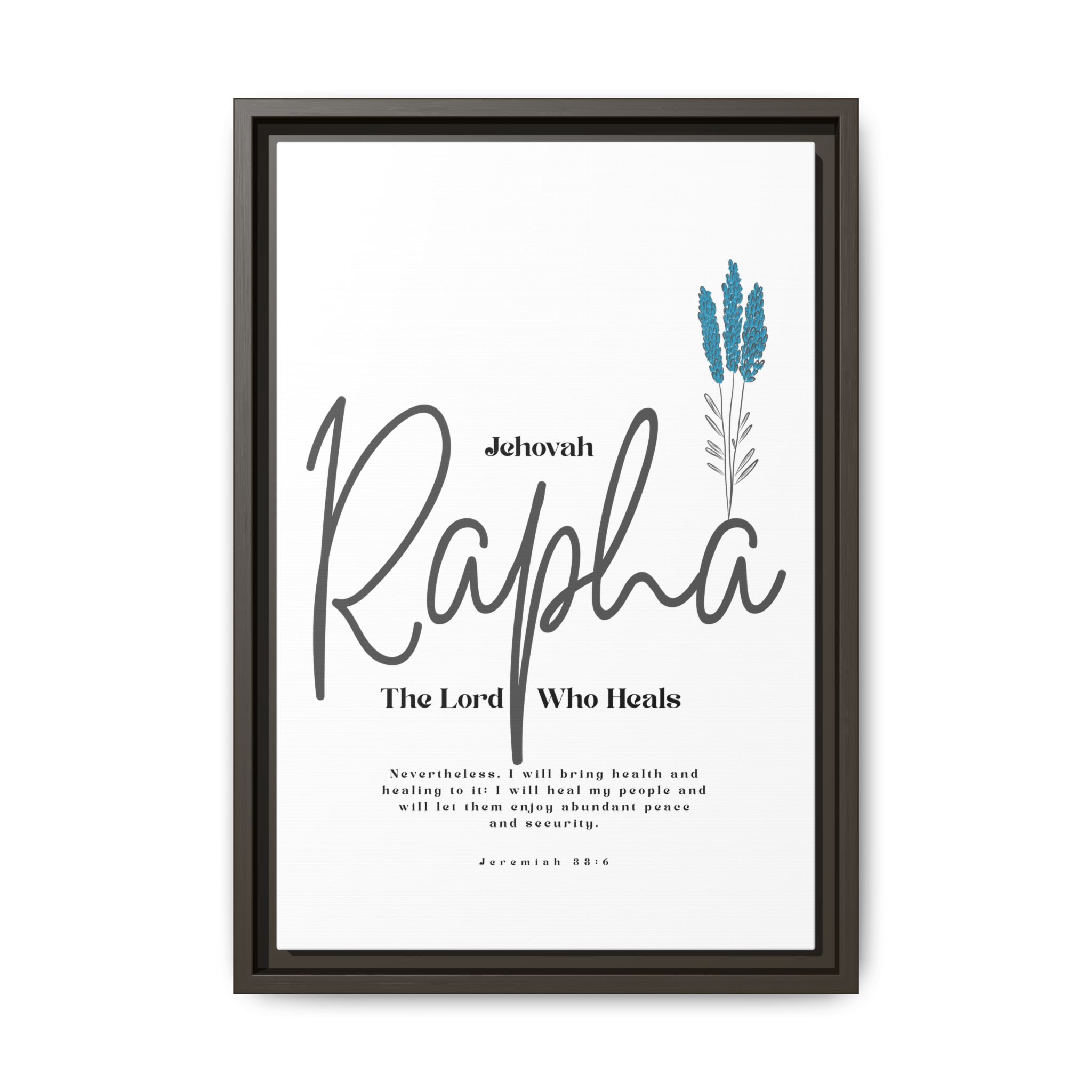 Jehovah Rapha Framed Canvas - The Lord Who Heals- Soothing Multi-Color Scripture Art - Image 29