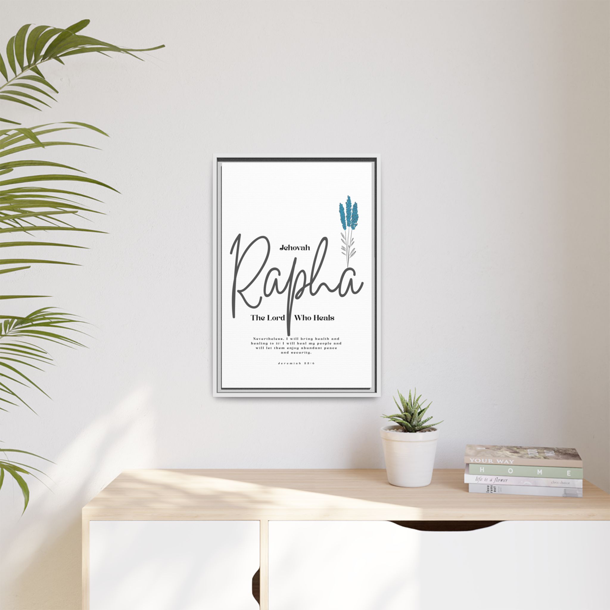 Jehovah Rapha Framed Canvas - The Lord Who Heals- Soothing Multi-Color Scripture Art - Image 47
