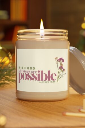 With God All Things Are Possible, Scented Candle - Matthew 19:26