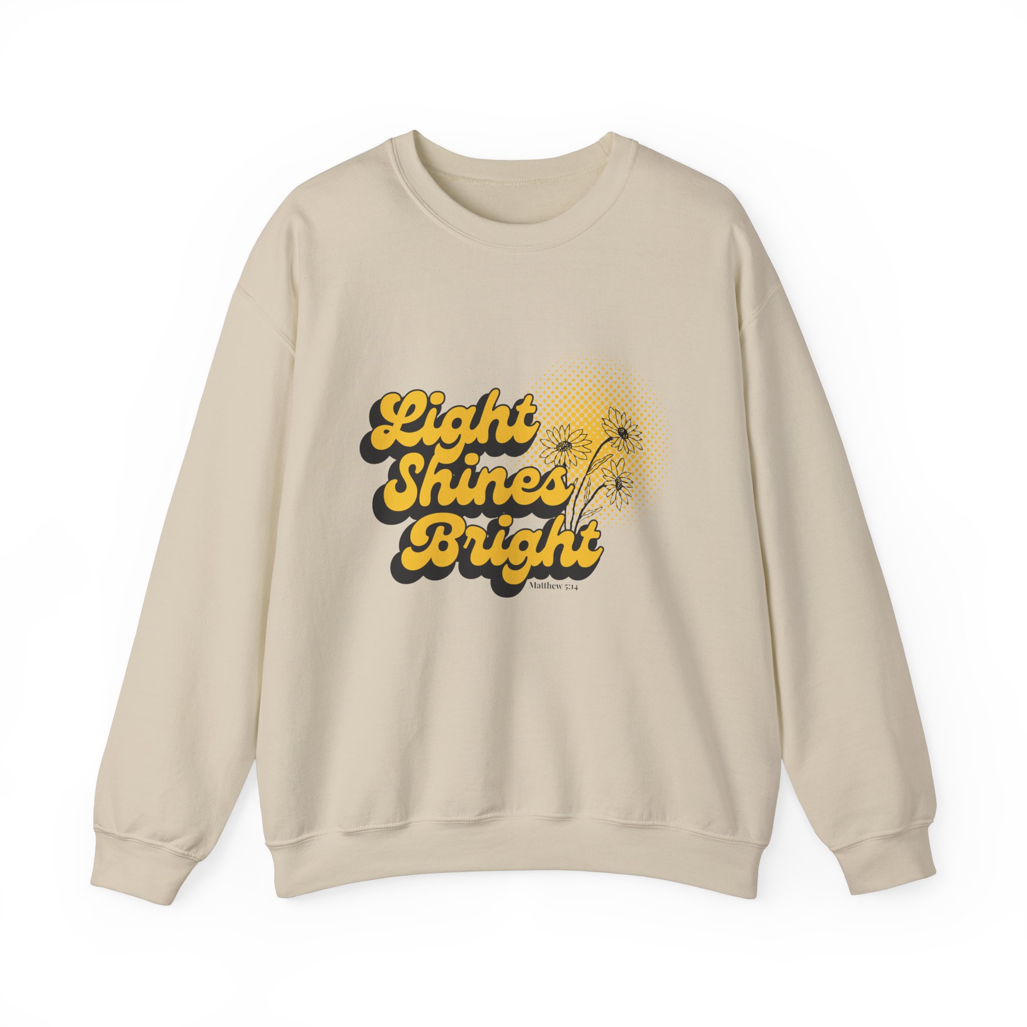 Light Shines Bright, Sweatshirt - Matthew 5:14, Christian Apparel - Image 2