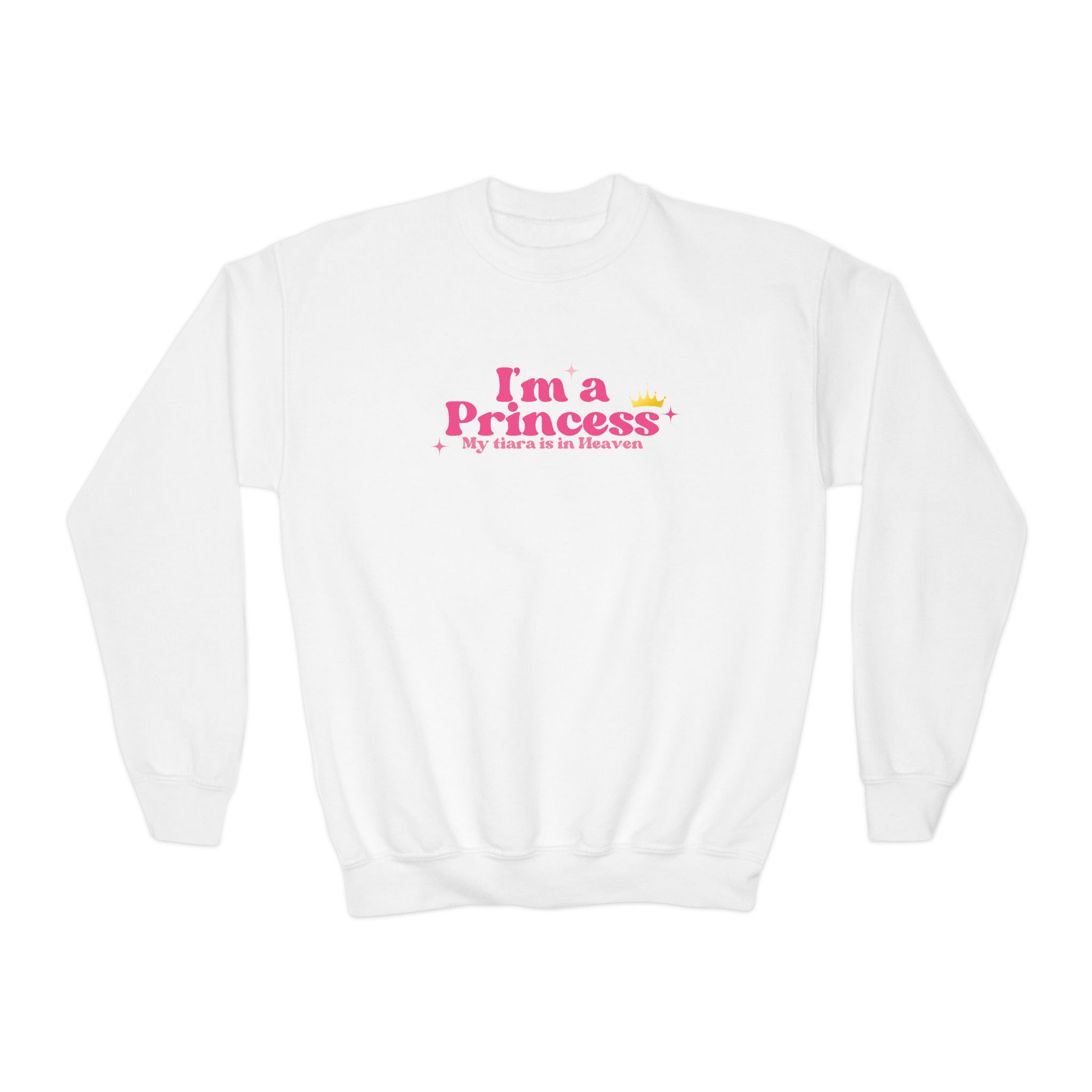 I Am a Princess – My Tiara Is in Heaven - Youth Crewneck Sweatshirt - Image 5