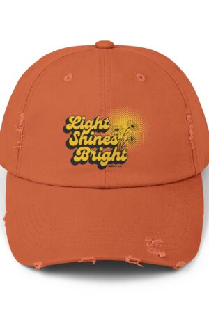 Light Shines Bright, Distressed Hat - Matthew 5:14, Christian Apparel