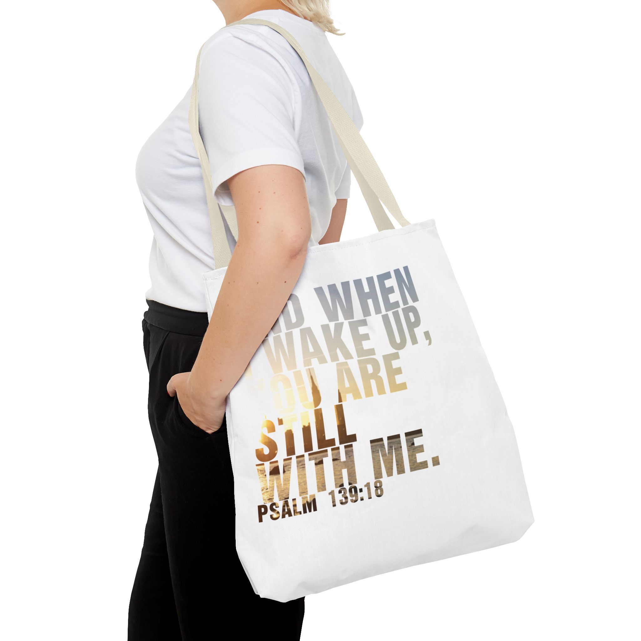 Inspirational 'And When I Wake Up' Tote Bag – Psalm 139:18, Durable & Stylish - Image 48