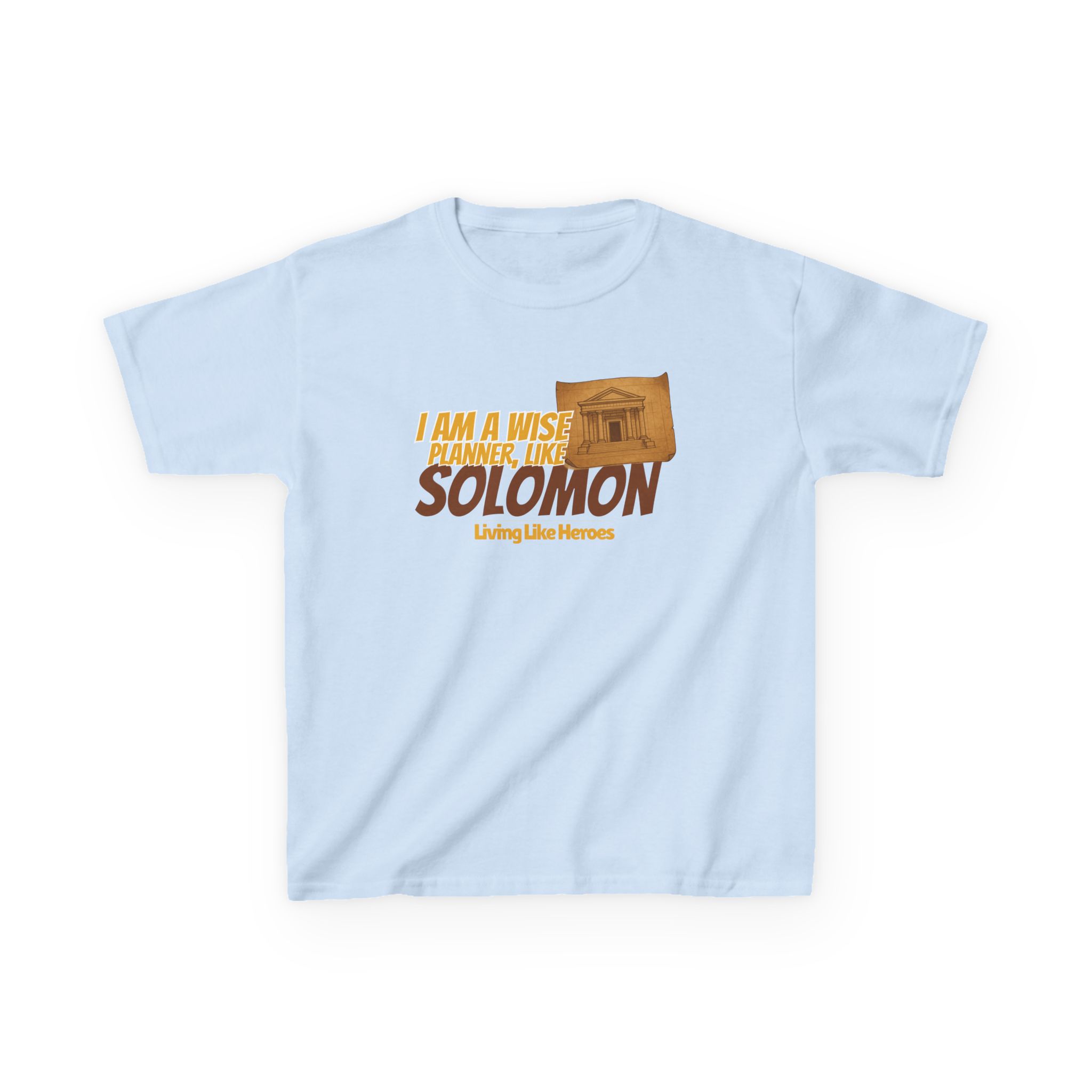 Wise Planner Like Solomon – Kids Bible Tee | Living Like Heroes