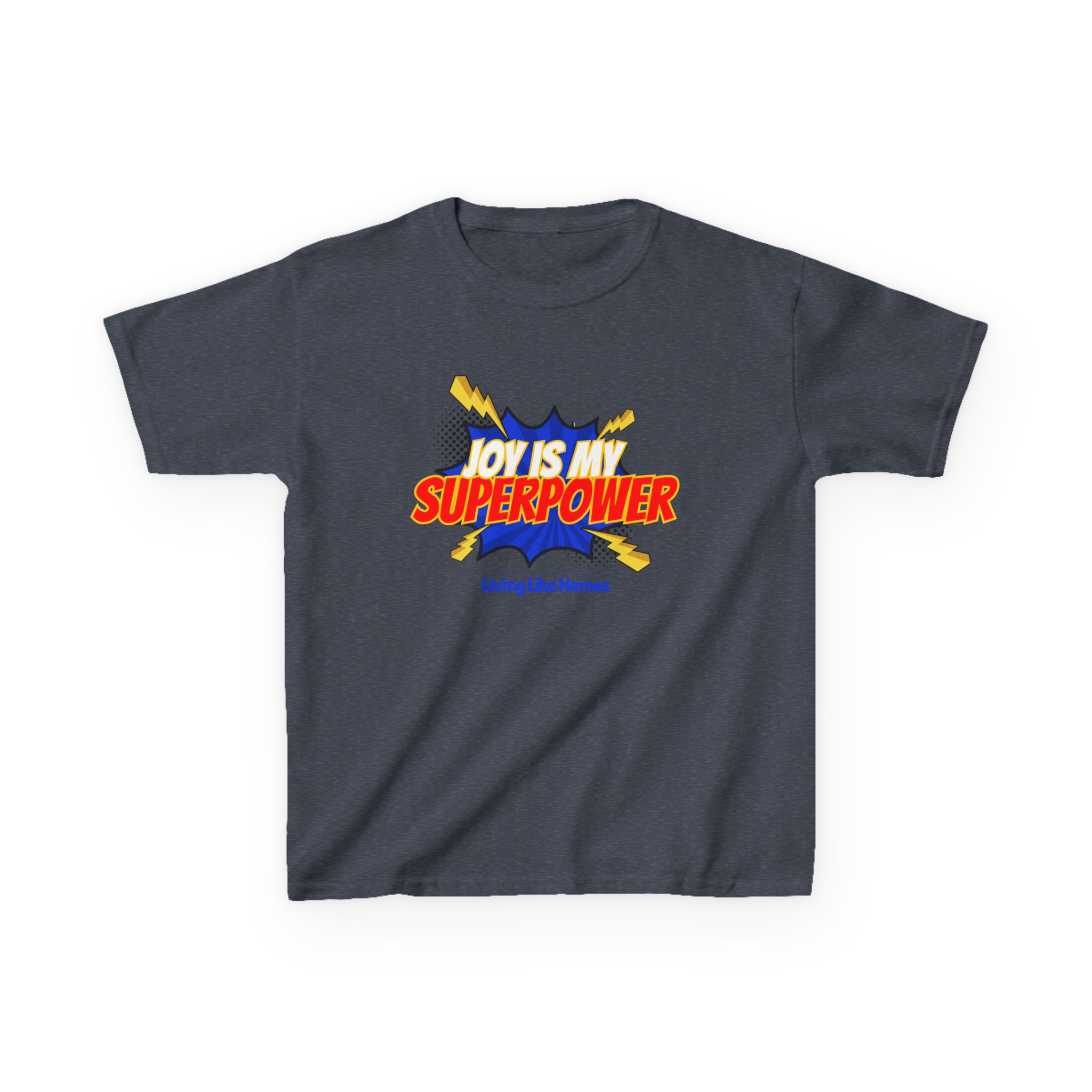 Joy Is My Superpower – Kids Christian Comic Tee | Living Like Heroes - Image 49