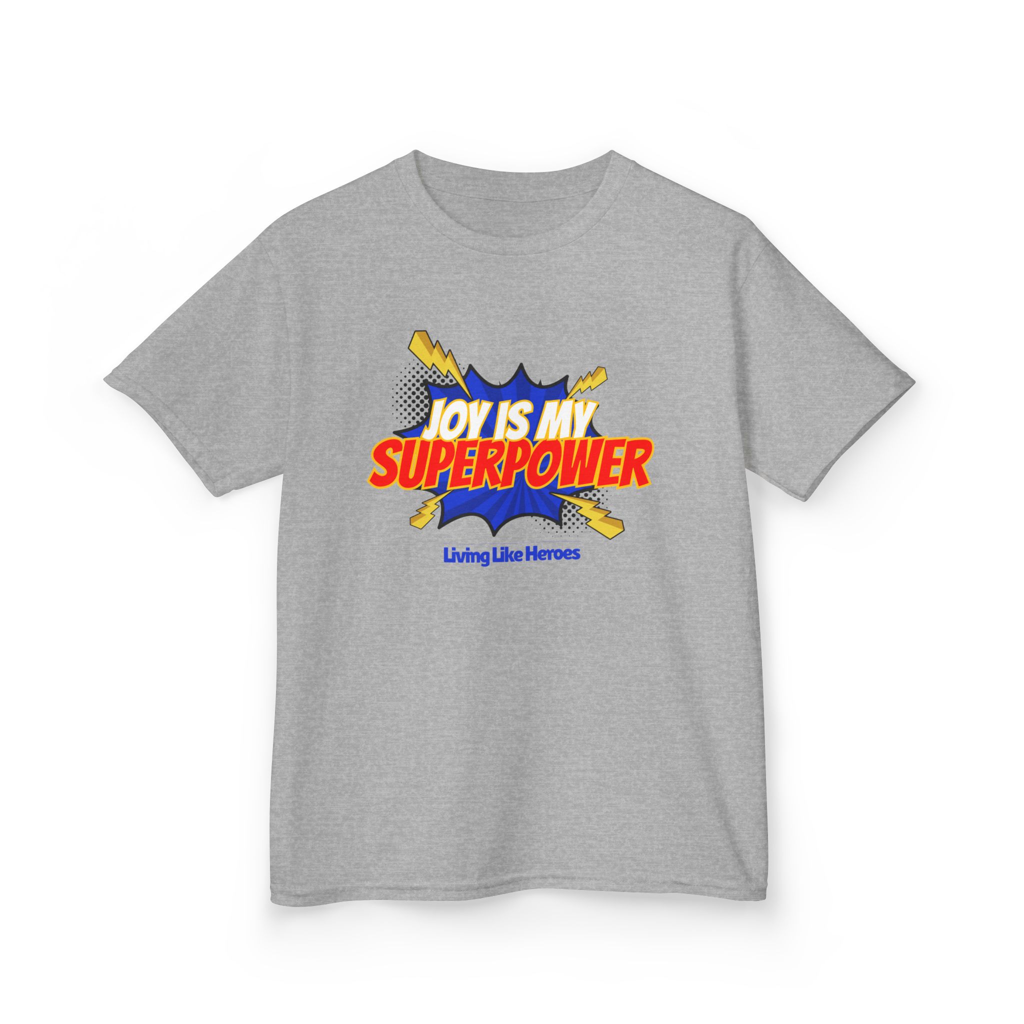 Joy Is My Superpower – Kids Christian Comic Tee | Living Like Heroes - Image 15