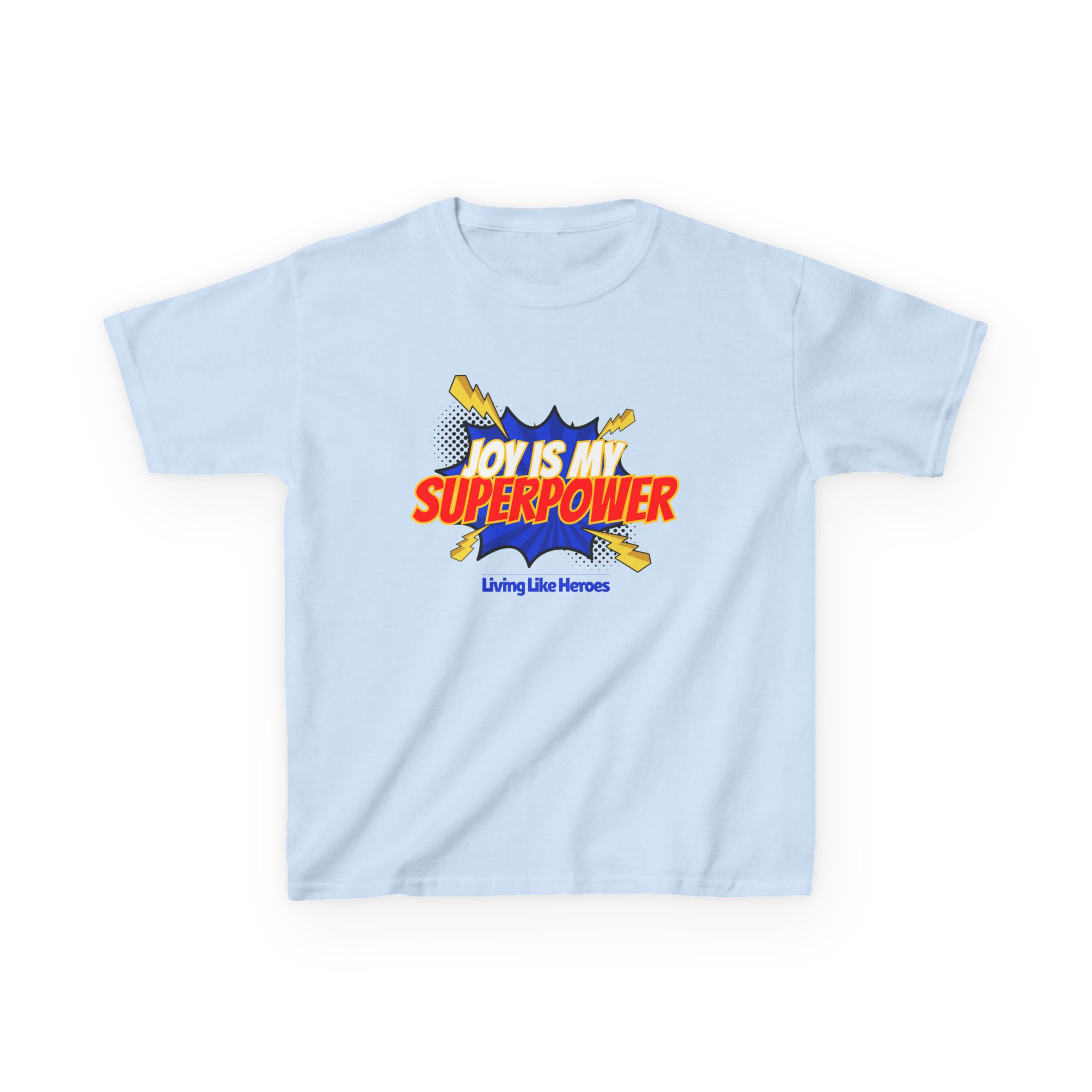 Joy Is My Superpower – Kids Christian Comic Tee | Living Like Heroes - Image 33