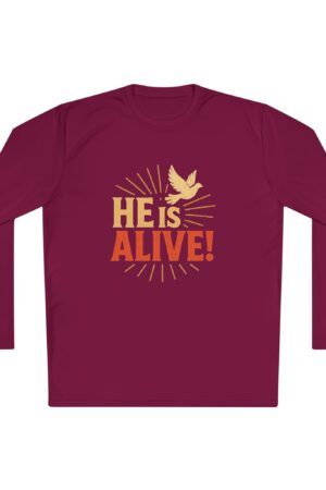 He is Alive – Unisex Lightweight Long Sleeve Tee (with Dove Design)