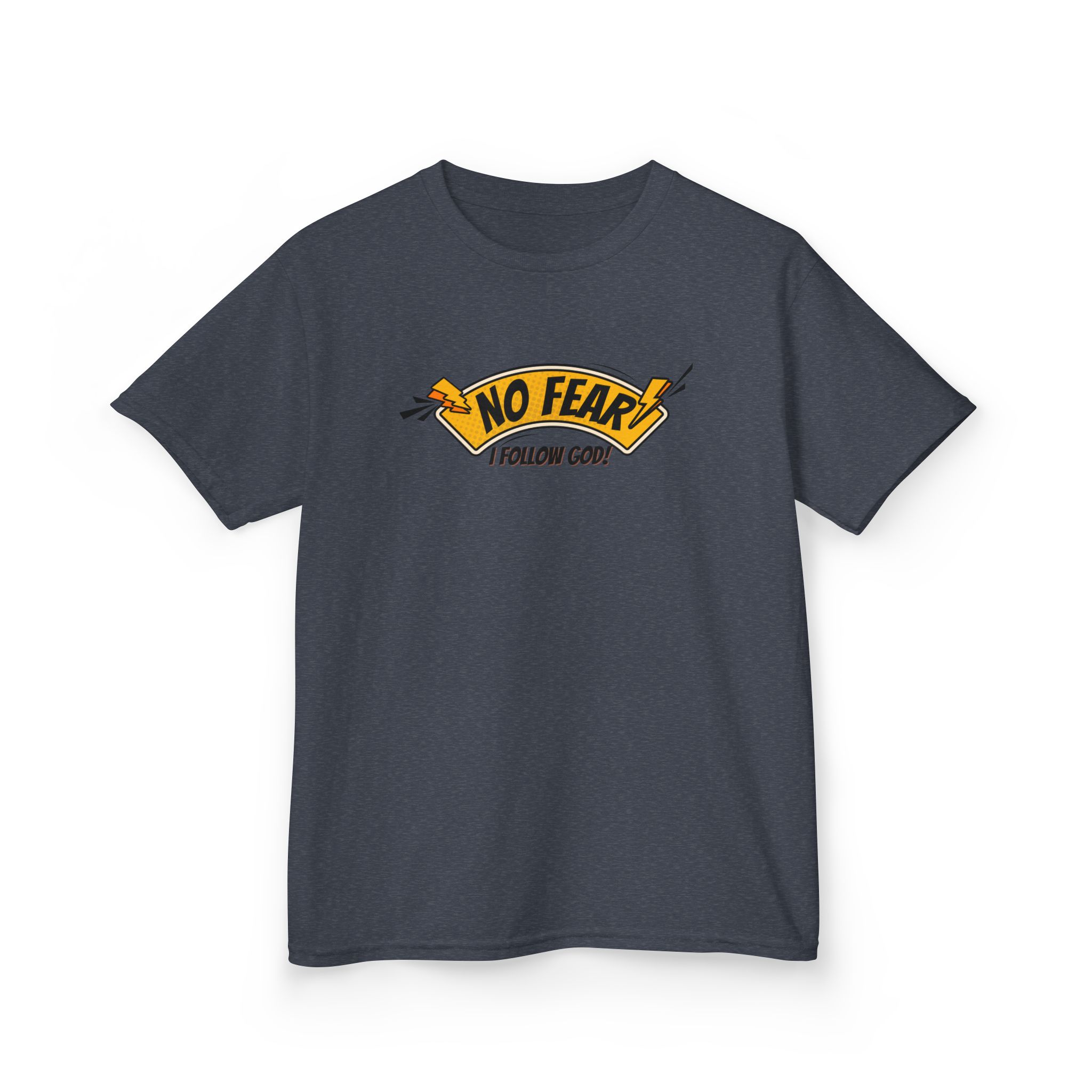 No Fear, I Follow God – Kids Bold Faith Tee | Living Like Heroes - Image 47