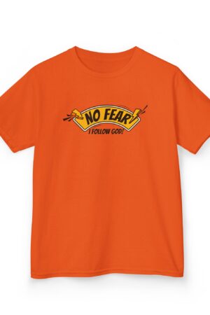 No Fear, I Follow God – Kids Bold Faith Tee | Living Like Heroes