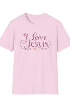I Love Jesus T-Shirt – Floral Faith Tee – Soft Christian Top
