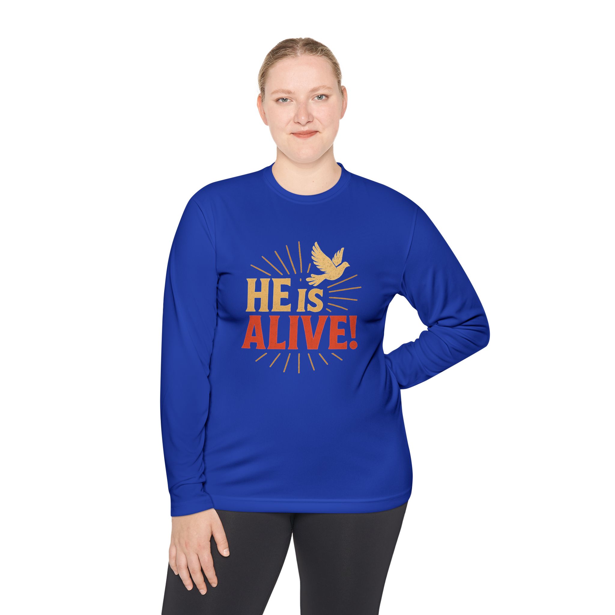 He is Alive – Unisex Lightweight Long Sleeve Tee (with Dove Design) - Image 44