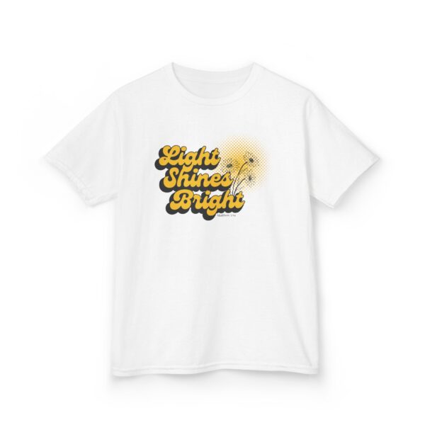 Kids 'Light Shines Bright' Cotton Tee – Matthew 5:14 Inspirational