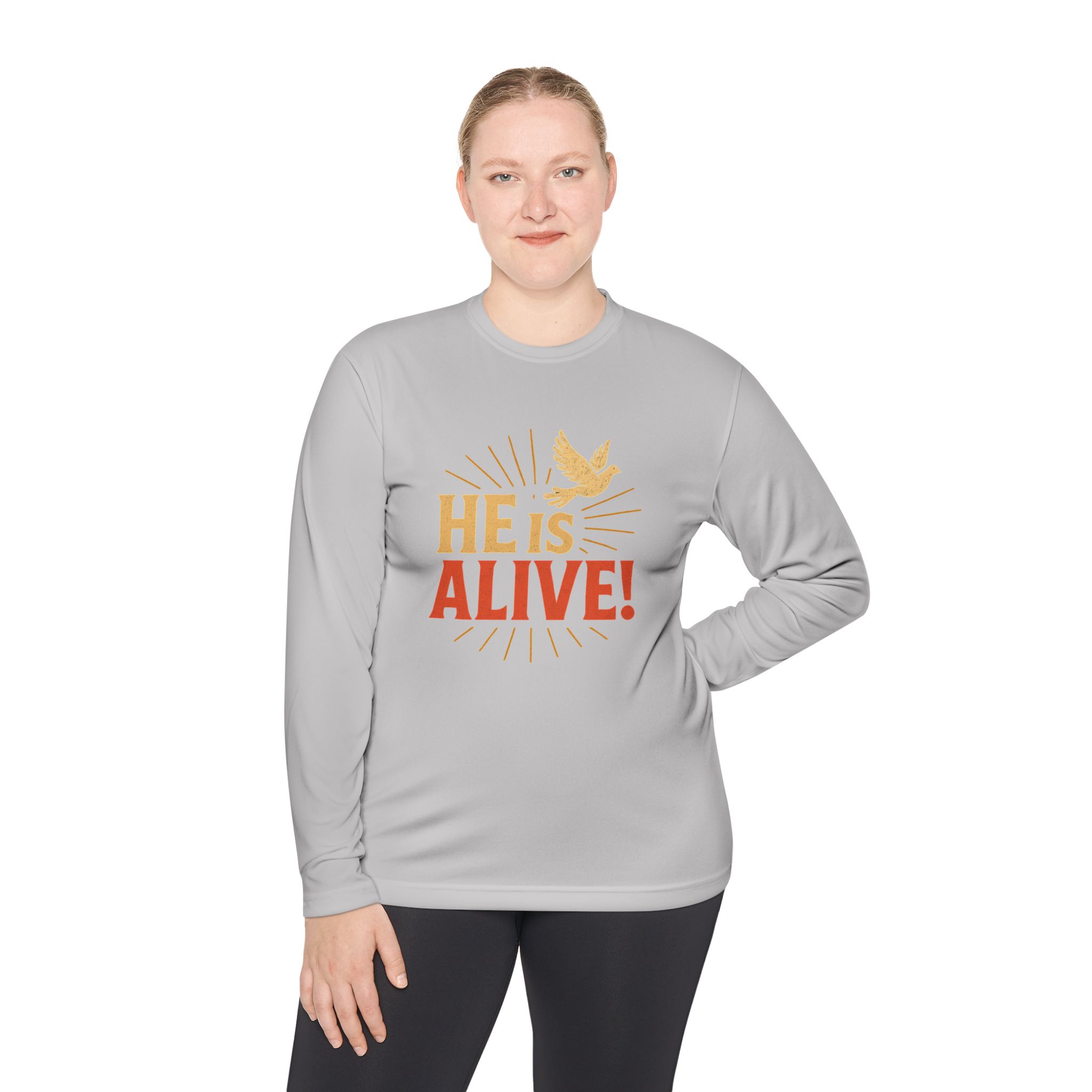 He is Alive – Unisex Lightweight Long Sleeve Tee (with Dove Design) - Image 16
