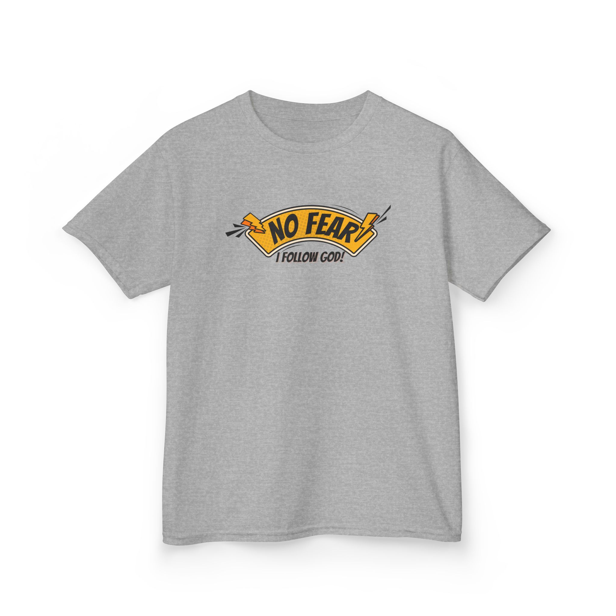 No Fear, I Follow God – Kids Bold Faith Tee | Living Like Heroes - Image 11