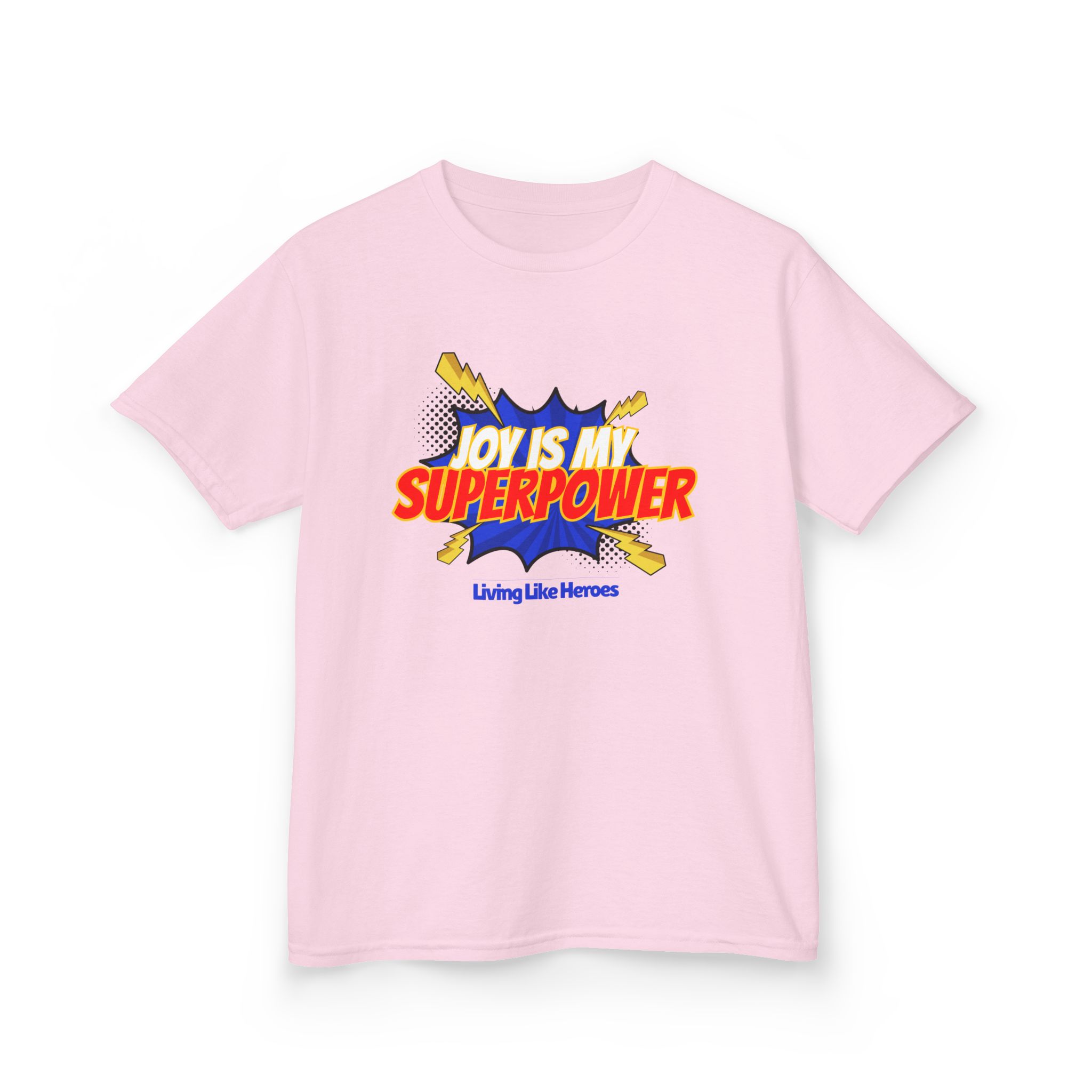 Joy Is My Superpower – Kids Christian Comic Tee | Living Like Heroes - Image 55
