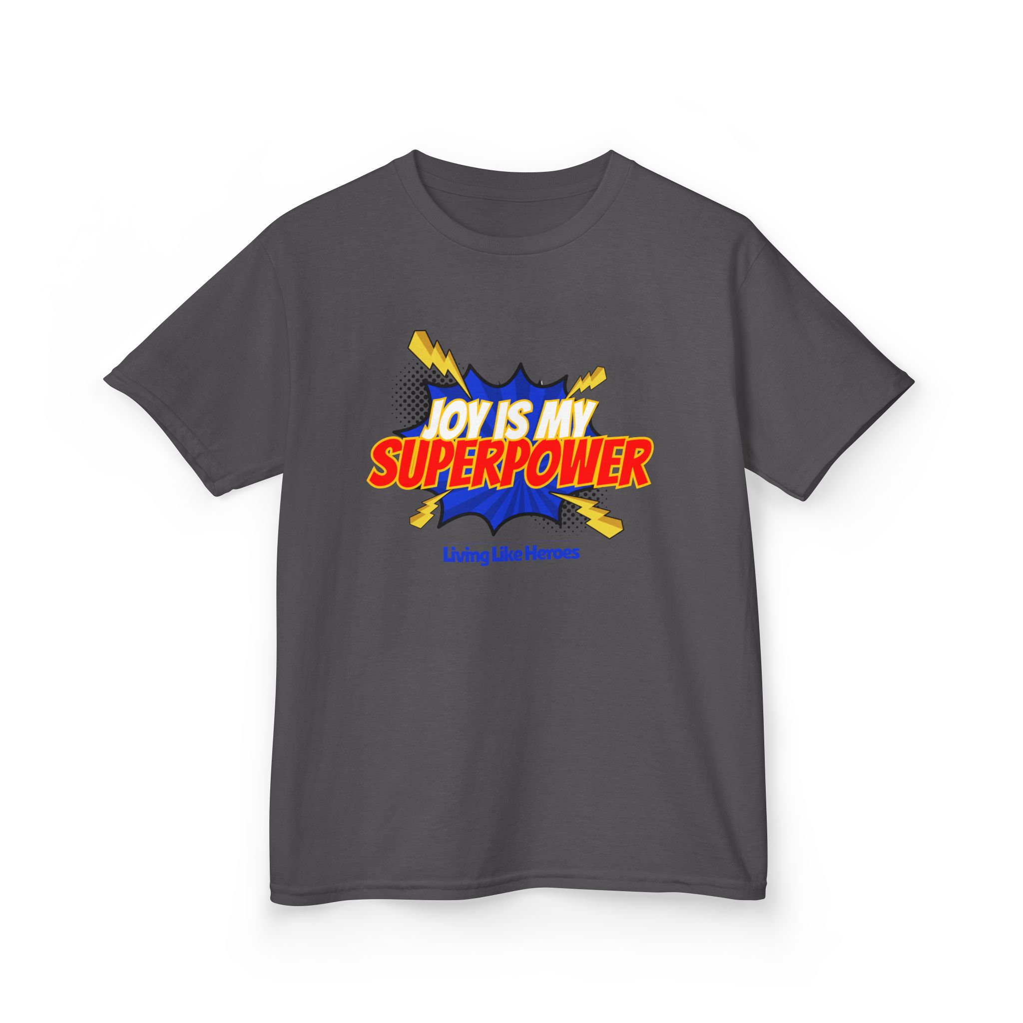 Joy Is My Superpower – Kids Christian Comic Tee | Living Like Heroes - Image 43
