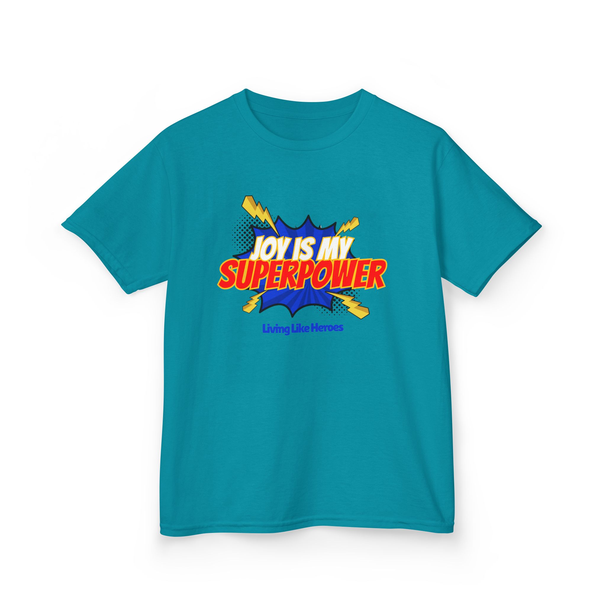 Joy Is My Superpower – Kids Christian Comic Tee | Living Like Heroes - Image 31