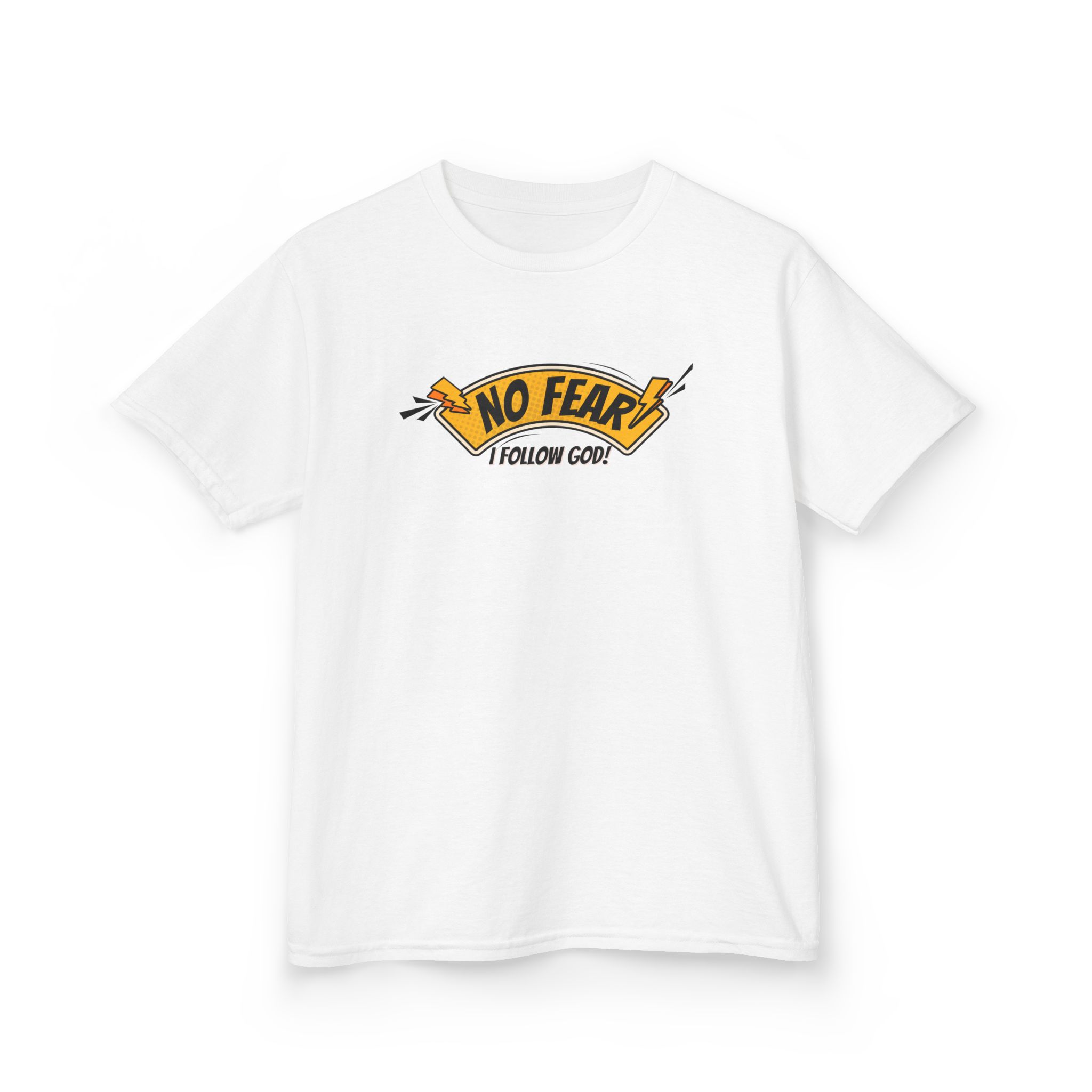 No Fear, I Follow God – Kids Bold Faith Tee | Living Like Heroes - Image 7