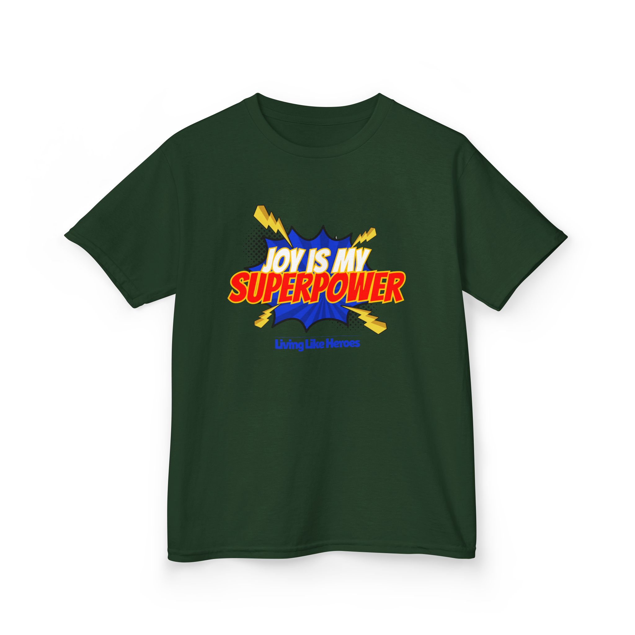 Joy Is My Superpower – Kids Christian Comic Tee | Living Like Heroes - Image 23