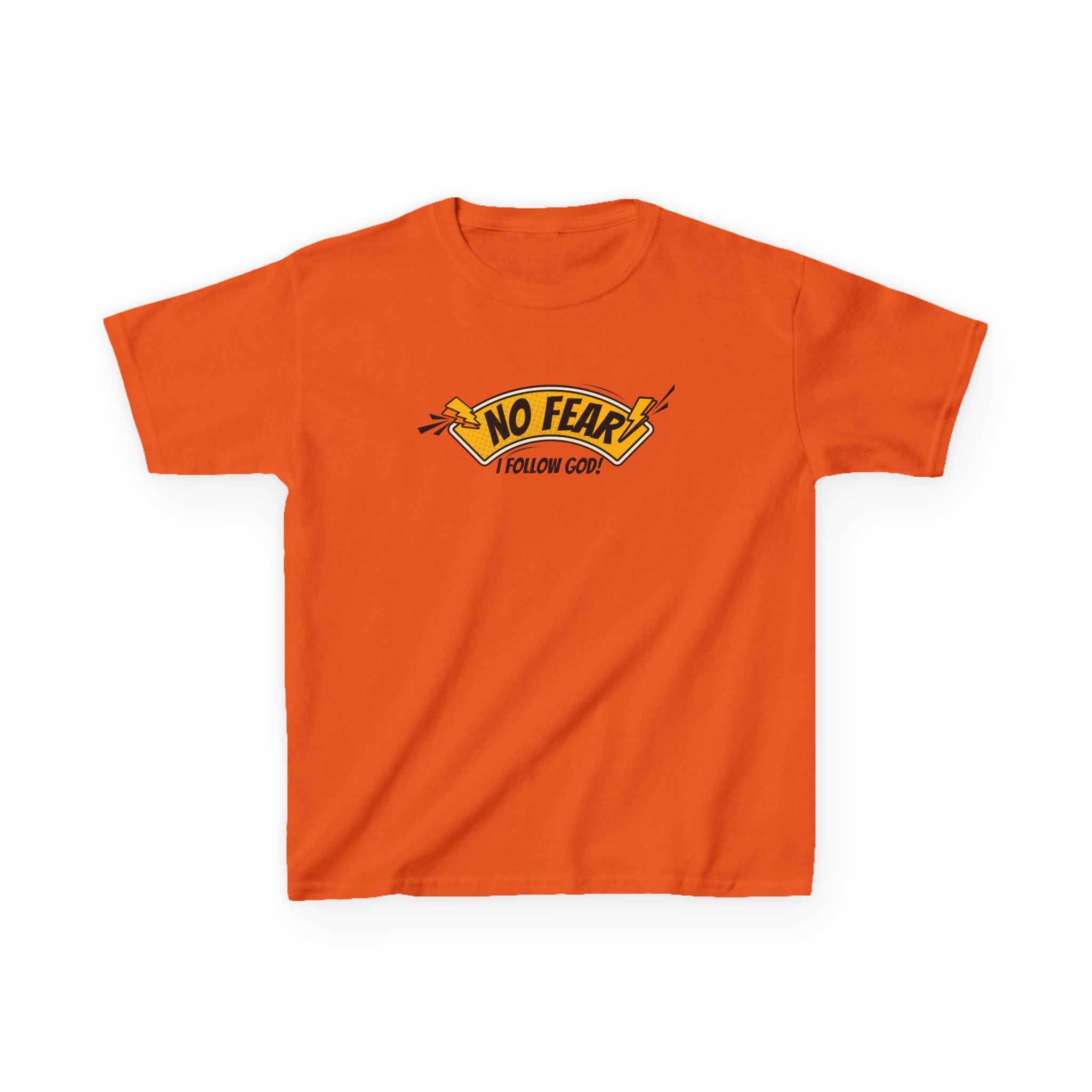 No Fear, I Follow God – Kids Bold Faith Tee | Living Like Heroes - Image 2