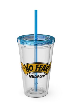 No Fear, I Follow God – Bold Faith Tumbler for Kids | Living Like Heroes