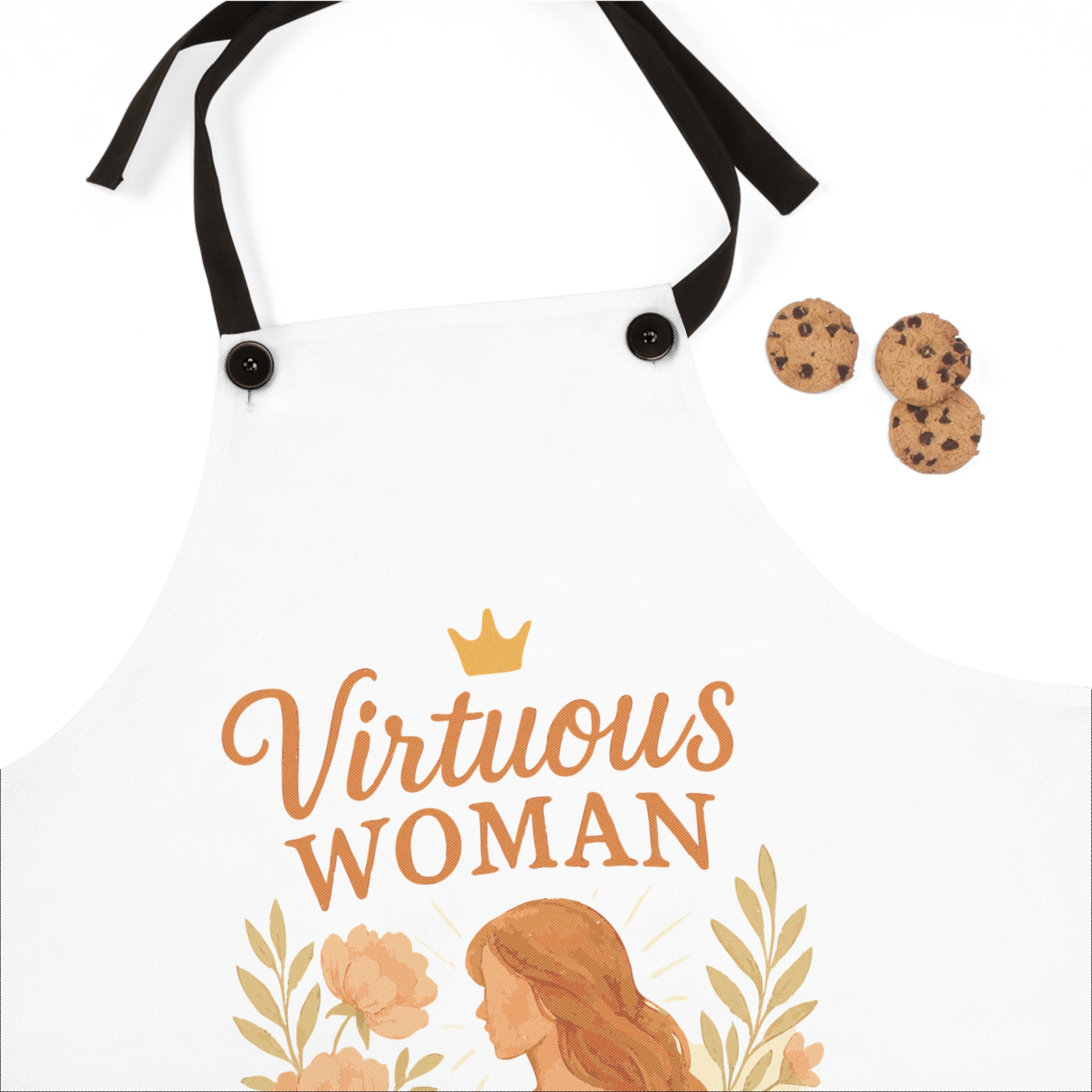 Virtuous Woman Apron - Proverbs 31:25 Inspirational Kitchen Gift - Durable & Stylish - Image 3