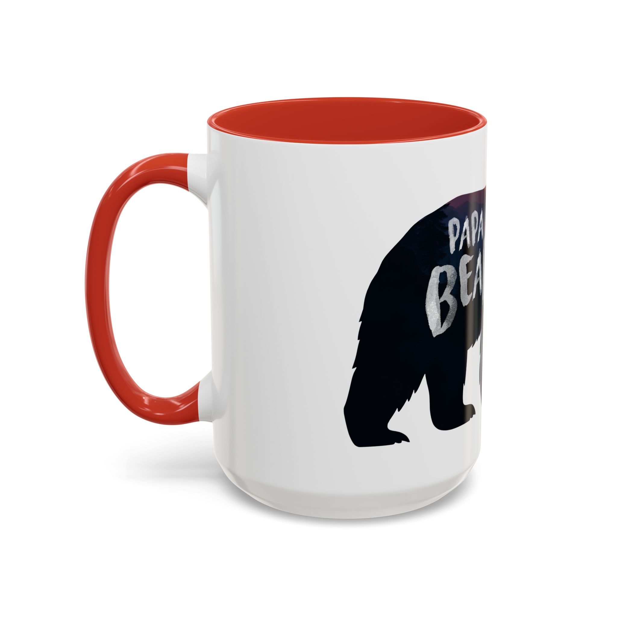 Papa Bear Accent Mug – Christian Mountain Dad Gift w/ Proverbs 14:26 - Image 3