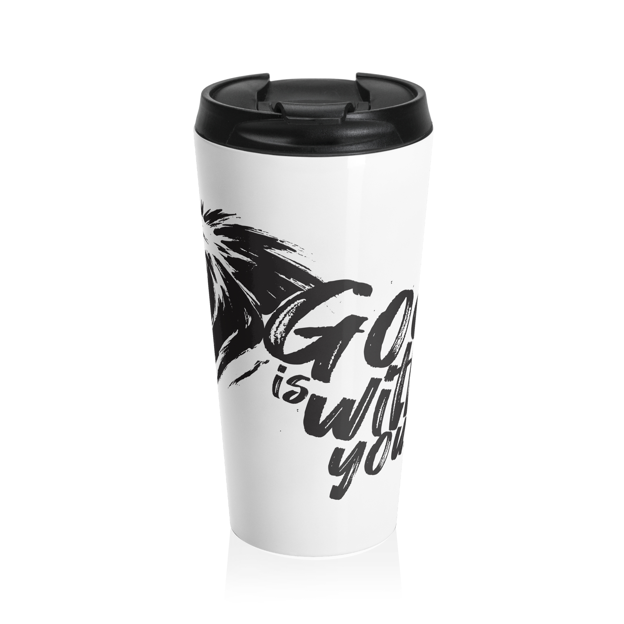 God Is With You – Christian Stainless Steel Travel Mug (15oz)