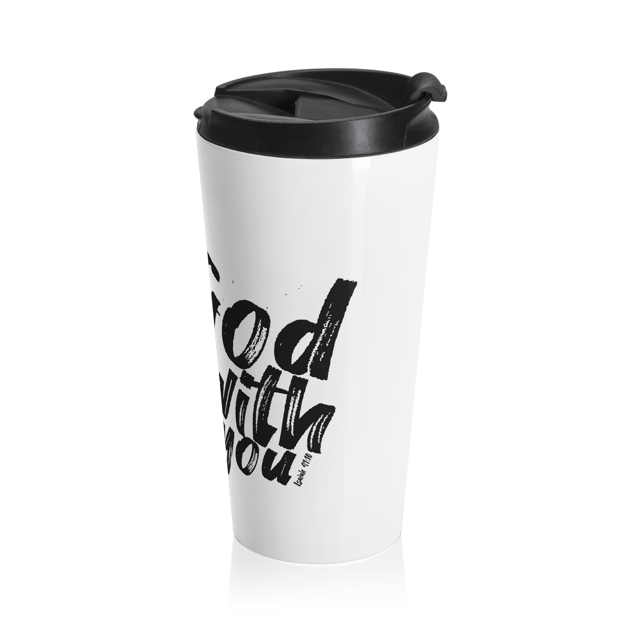 God Is With You – Christian Stainless Steel Travel Mug (15oz) - Image 4