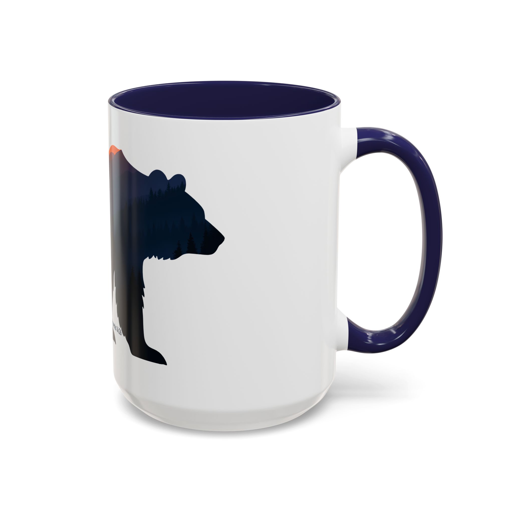 Papa Bear Accent Mug – Christian Mountain Dad Gift w/ Proverbs 14:26 - Image 22