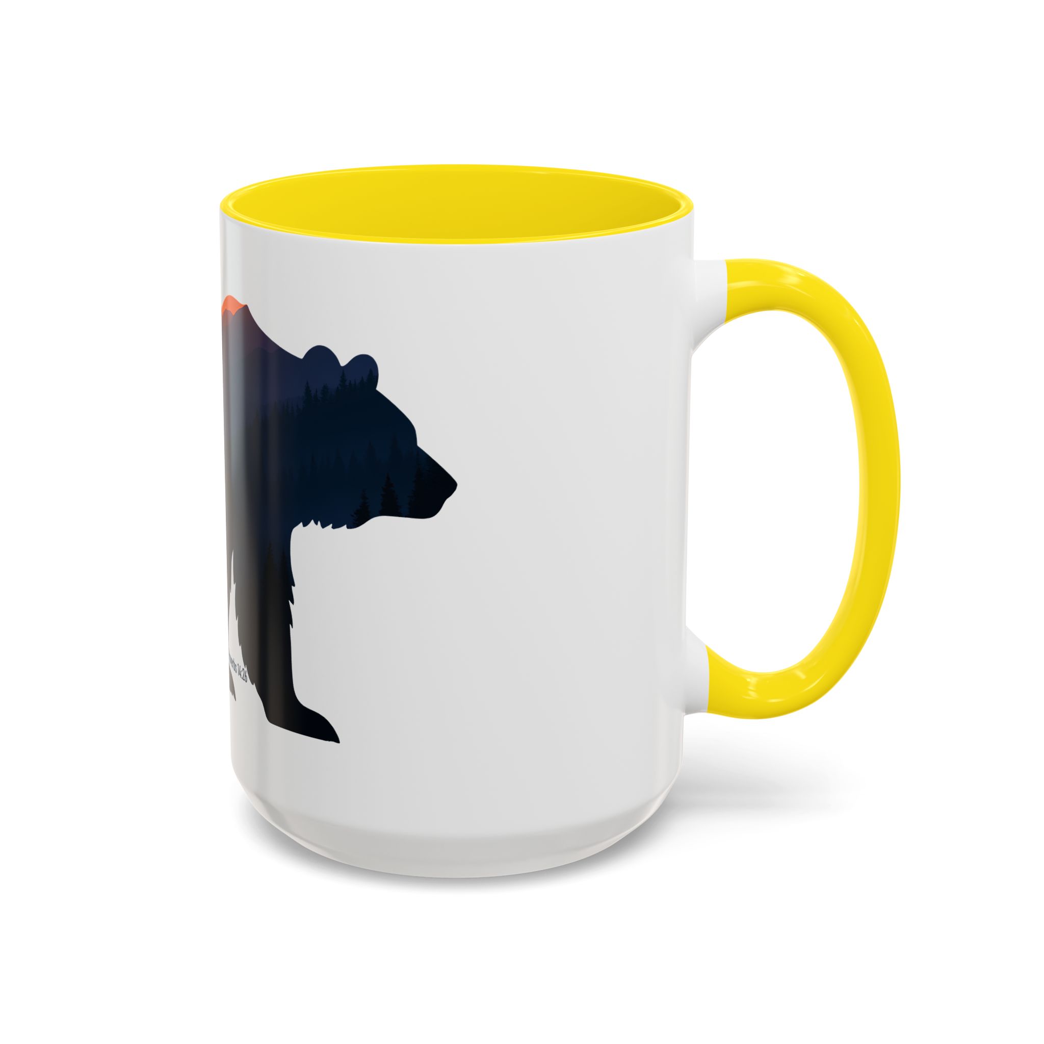 Papa Bear Accent Mug – Christian Mountain Dad Gift w/ Proverbs 14:26 - Image 46
