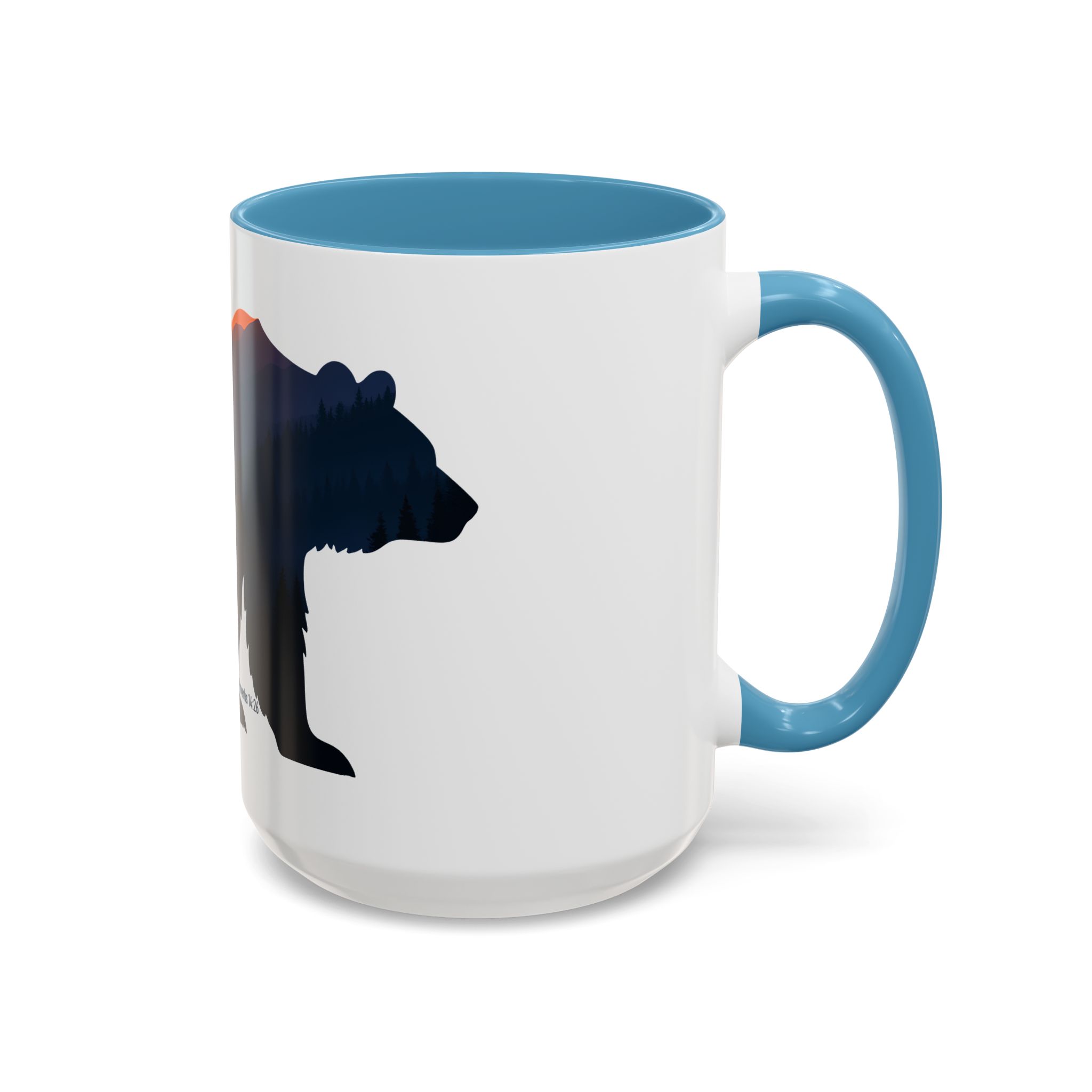Papa Bear Accent Mug – Christian Mountain Dad Gift w/ Proverbs 14:26 - Image 30
