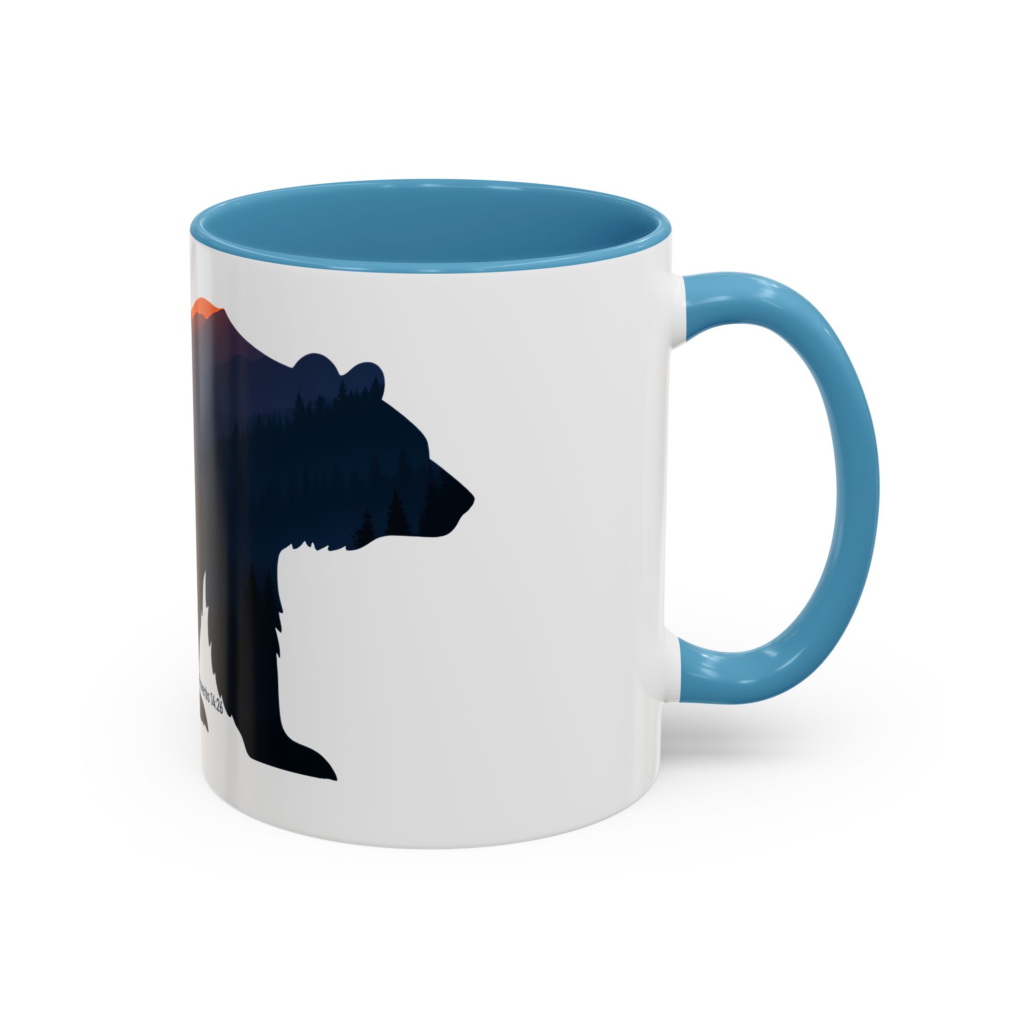 Papa Bear Accent Mug – Christian Mountain Dad Gift w/ Proverbs 14:26 - Image 26