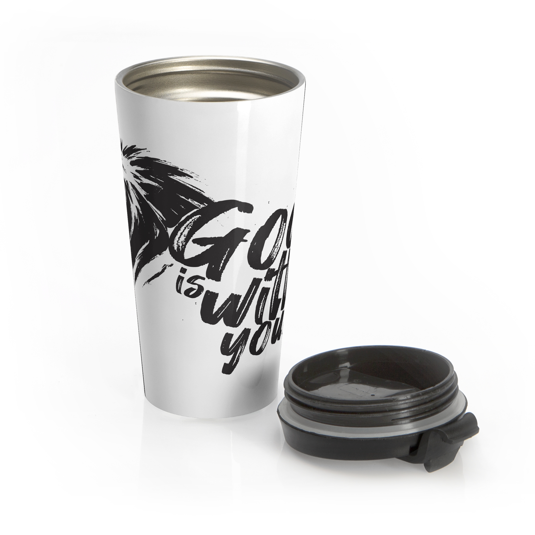 God Is With You – Christian Stainless Steel Travel Mug (15oz) - Image 5
