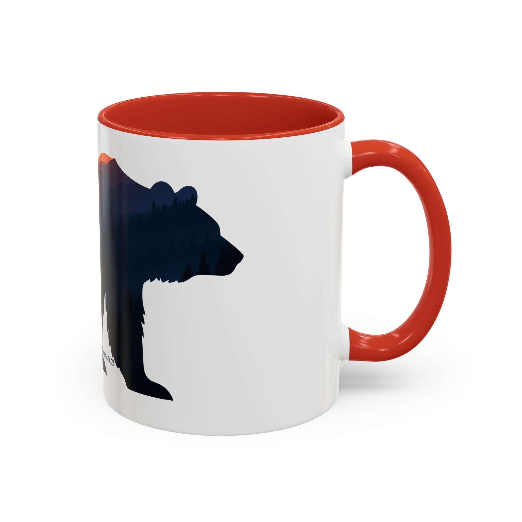 Papa Bear Accent Mug – Christian Mountain Dad Gift w/ Proverbs 14:26 - Image 14