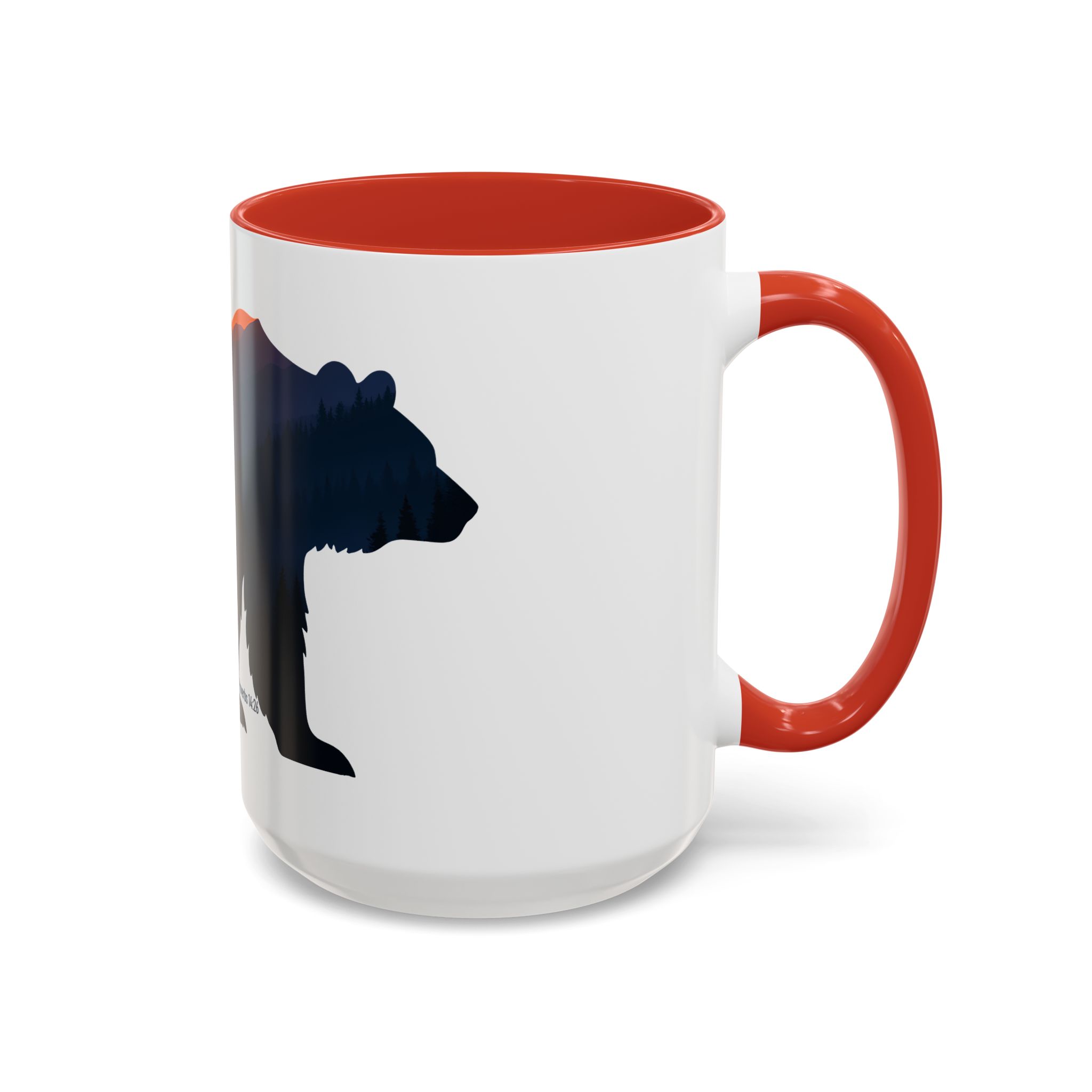 Papa Bear Accent Mug – Christian Mountain Dad Gift w/ Proverbs 14:26 - Image 2