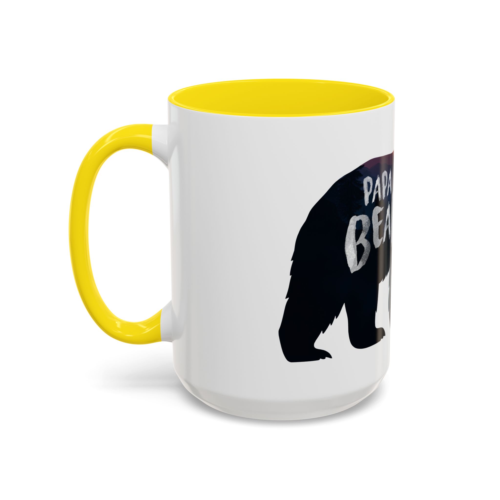 Papa Bear Accent Mug – Christian Mountain Dad Gift w/ Proverbs 14:26 - Image 47
