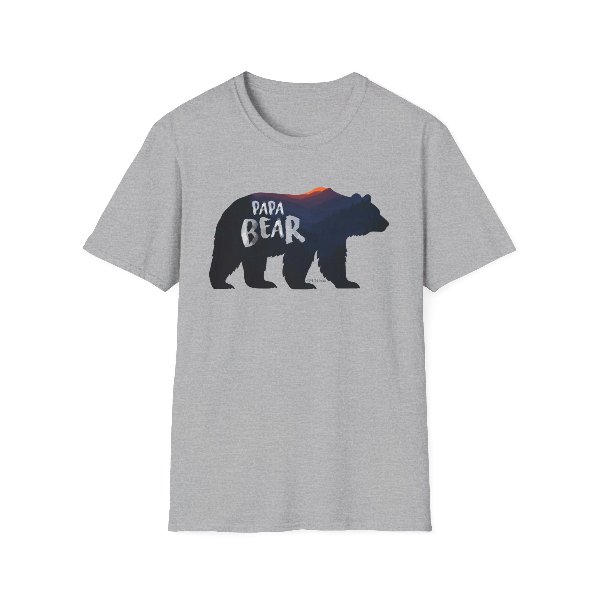 Papa Bear Mountain Tee – Strong Christian Dad Shirt for Father’s Day