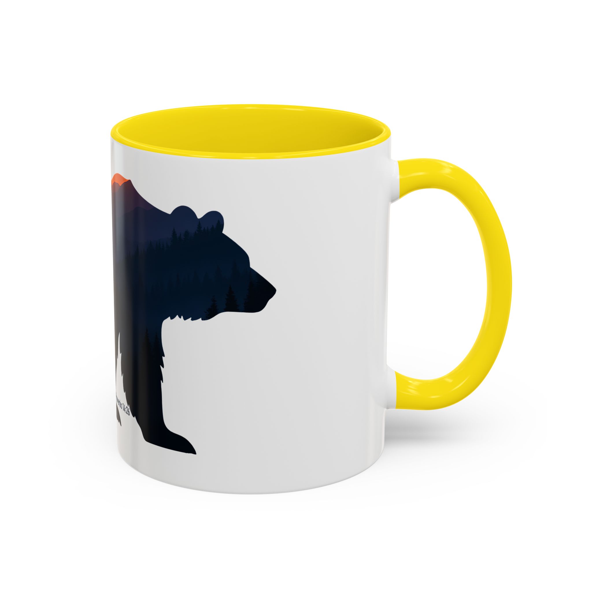 Papa Bear Accent Mug – Christian Mountain Dad Gift w/ Proverbs 14:26 - Image 38
