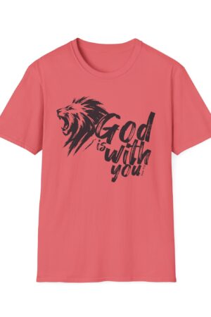 God Is With You | Christian Lion T-Shirt – Bold Faith Unisex Softstyle Tee