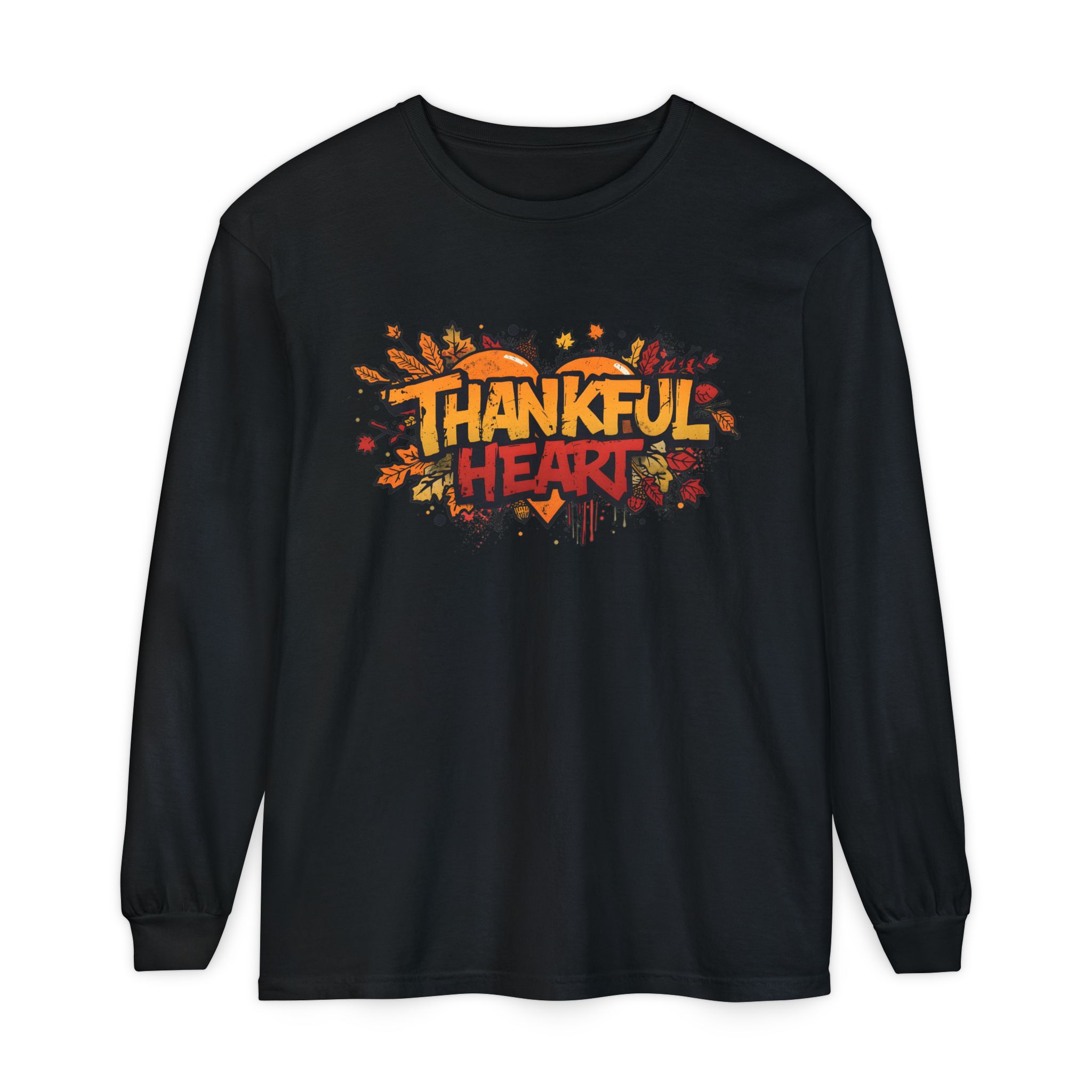 Thankful Heart Long Sleeve – Christian Garment-Dyed Urban Tee 